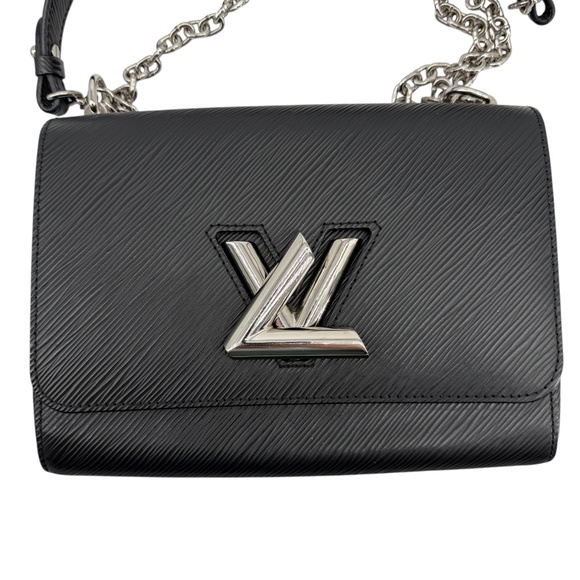 Louis Vuitton Epi Twist MM – Black Noir Crossbody Shoulder Bag with Silver LV - Picture 10 of 13